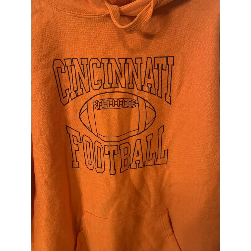 Cincinatti Football Sz XL Orange‎ Hoodie Sweatshirt